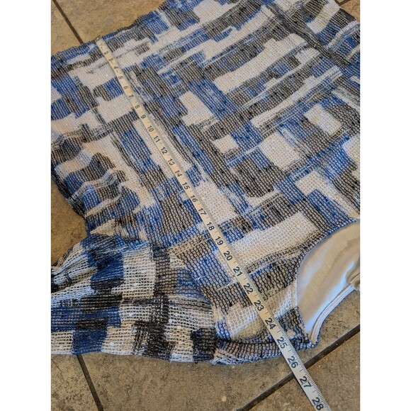 Alfred Dunner Woman 1X Top Blue White Black Abstract Geometric Textured Knit - Picture 3 of 11